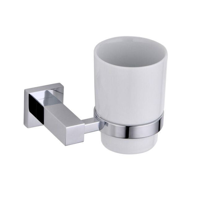 Nes Home Modern Chrome Single Wall Mounted Tumbler Holder in Silver - image 1