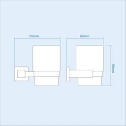 Nes Home Modern Chrome Single Wall Mounted Tumbler Holder in Silver - thumbnail 2
