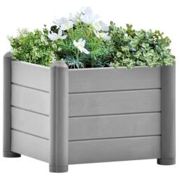 Berkfield Home Garden Raised Bed PP Stone Grey 43x43x35 cm - Size: 43 x 43 x 35 cm
