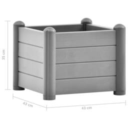 Berkfield Home Garden Raised Bed PP Stone Grey 43x43x35 cm - Size: 43 x 43 x 35 cm - thumbnail 5