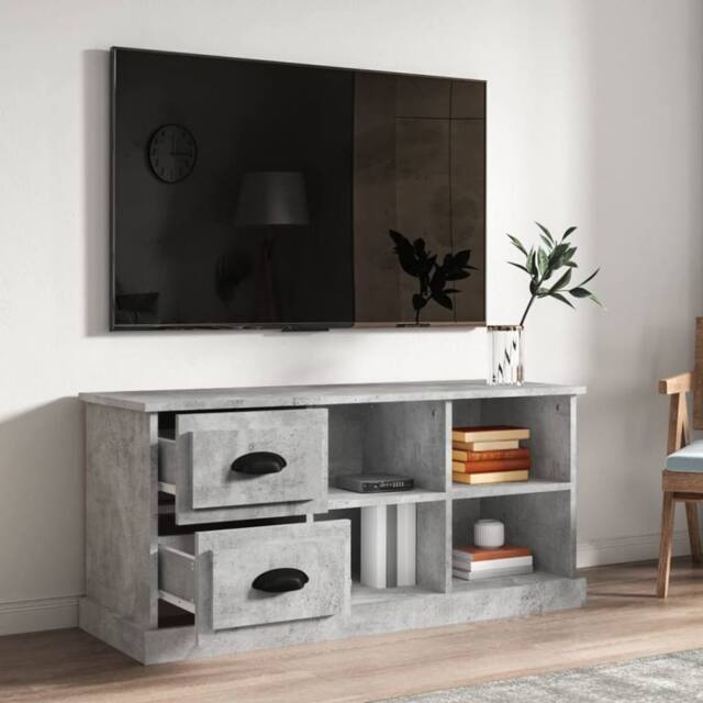 Berkfield Home TV Cabinet Concrete Grey 102x35.5x47.5 cm Engineered Wood - image 1
