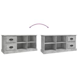 Berkfield Home TV Cabinet Concrete Grey 102x35.5x47.5 cm Engineered Wood - thumbnail 9