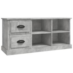 Berkfield Home TV Cabinet Concrete Grey 102x35.5x47.5 cm Engineered Wood - thumbnail 3