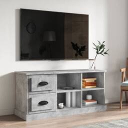 Berkfield Home TV Cabinet Concrete Grey 102x35.5x47.5 cm Engineered Wood - thumbnail 2