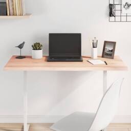 Berkfield Home Table Top 100x50x2 cm Untreated Solid Wood Oak Live Edge in Light Tan - Size: 100 x 50 x 2 cm - thumbnail 2