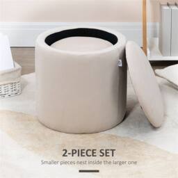 EONLION Cream Modern Fabric Storage Ottoman - Size: 100 cm - thumbnail 4
