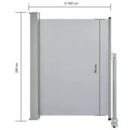 Berkfield Home Patio Retractable Side Awning 100 x 300 cm Grey - thumbnail 9