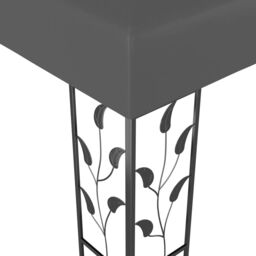 Berkfield Home Gazebo with Double Roof&LED String Lights 3x4m Anthracite in Black - thumbnail 6