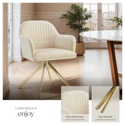 tectake Armchair Lona Per Piece - Cream/Black in Cream - Size: 1 Pack - thumbnail 4