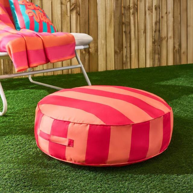 OHS Stripe Round Outdoor Garden Cushion Water Resistant - Size: 60 cm x 60 cm - image 1