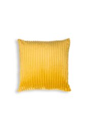 BHS Luxury Ribbon Velvet Cushion in Yellow - Size: 45 cm x 45 cm - thumbnail 2