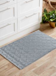 Desire Rugs Ivy Anti-Slip Trellis Design Doormat - Machine Washable for Easy Care in Silver - Size: 60 cm x 110 cm - thumbnail 1