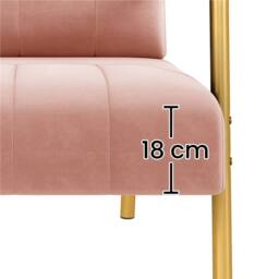 VOGREX Pink Velvet Accent Armchair Golden Legs Pillow Living Room - thumbnail 4