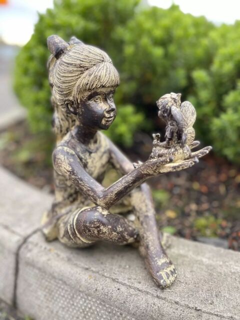 Marco Paul Sitting with Fairy Resin Statue in Brown - image 1