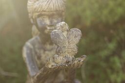 Marco Paul Sitting with Fairy Resin Statue in Brown - thumbnail 3