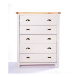 Cabinet Bits Argenta 5 Drawer Chest of Drawers Brass Cup Handle in Light Grey - thumbnail 2