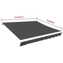 Berkfield Home Awning Top Sunshade Canvas Anthracite 400x300 cm in Black - thumbnail 5
