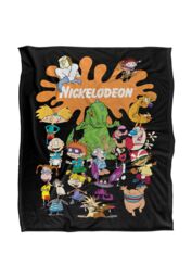 Nickelodeon Brand Nick Splat Group Silky Touch Super Soft Throw Blanket 152 X 127 cm in White - thumbnail 1