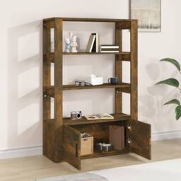 Berkfield Home Sideboard Smoked Oak 80x30x119.5 cm Engineered Wood in Brown - thumbnail 1