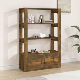 Berkfield Home Sideboard Smoked Oak 80x30x119.5 cm Engineered Wood in Brown - thumbnail 2