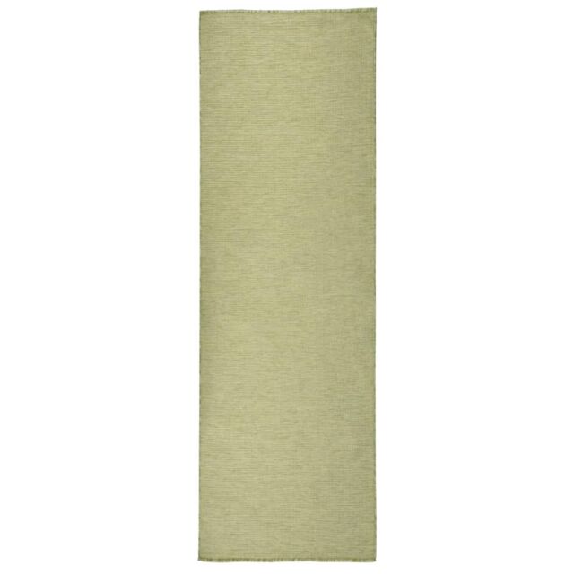Berkfield Home Outdoor Flatweave Rug 80x250 cm Green - Size: 100 cm diameter - image 1