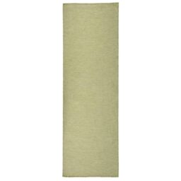 Berkfield Home Outdoor Flatweave Rug 80x250 cm Green - Size: 100 cm diameter - thumbnail 1