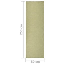 Berkfield Home Outdoor Flatweave Rug 80x250 cm Green - Size: 100 cm diameter - thumbnail 6