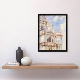 Artery8 John Sargent Framed Wall Art La Salute Church Venice Watercolour - Size: A4 - thumbnail 2