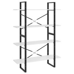 Berkfield Home 4-Tier Book Cabinet White 100x30x140 cm Engineered Wood - Size: 100 x 30 x 140 cm - thumbnail 1