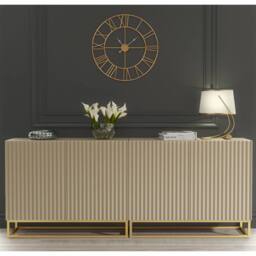 Mex Furniture LTD Sideboard Ripple Duo 200cm - Cashmere Warm Beige Taupe Finish - thumbnail 4