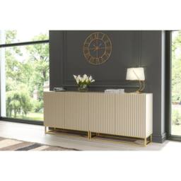 Mex Furniture LTD Sideboard Ripple Duo 200cm - Cashmere Warm Beige Taupe Finish - thumbnail 3