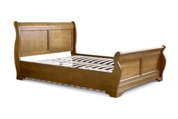 Time4sleep Toulon Oak Finish Wooden Sleigh Bed - Bed Frame in Brown - Size: King - thumbnail 5