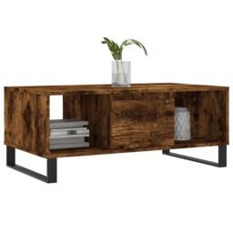 Berkfield Home Modern Coffee Table Smoked Oak 90x50x36.5 cm Engineered Wood in Brown - thumbnail 1