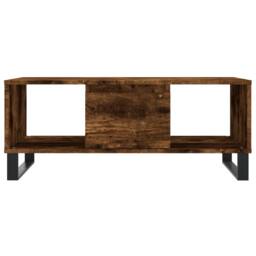 Berkfield Home Modern Coffee Table Smoked Oak 90x50x36.5 cm Engineered Wood in Brown - thumbnail 5
