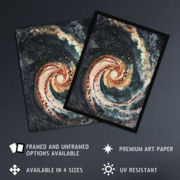 Artery8 Space Whirlpool Spiral Galaxy M51 Watercolour Framed Art Print in Grey - Size: A4 - thumbnail 2