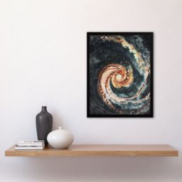 Artery8 Space Whirlpool Spiral Galaxy M51 Watercolour Framed Art Print in Grey - Size: A4 - thumbnail 4