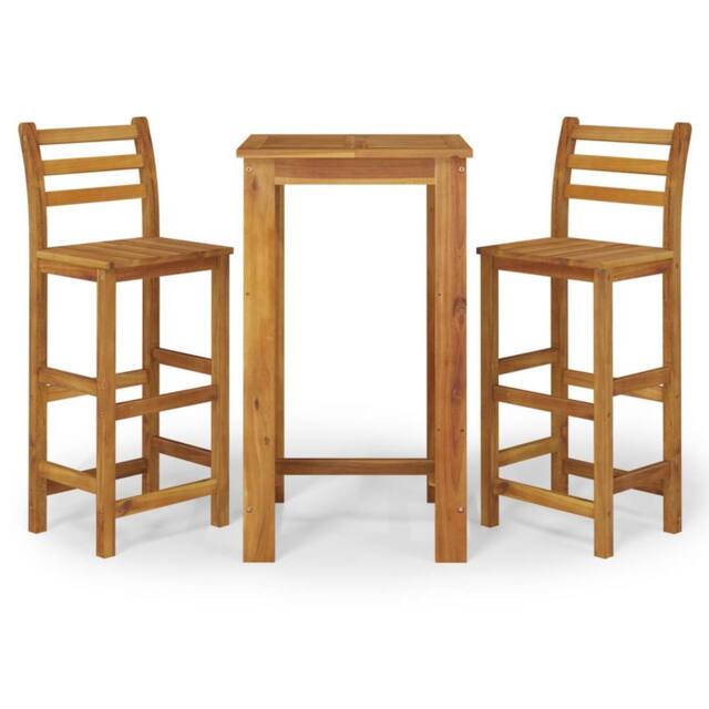 Berkfield Home 3 Piece Garden Bar Set Solid Wood Acacia in Brown - image 1