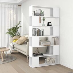 Berkfield Home Book Cabinet Room Divider White 100x24x188 cm - Size: 100 x 24 x 188 cm - thumbnail 1