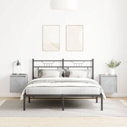Berkfield Home Wall-Mounted Bedside Cabinets 2 pcs Concrete Grey 38x34x40 cm - Size: 38 x 34 x 40 cm - thumbnail 3