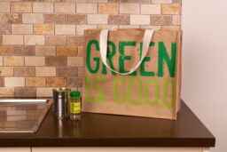 Orsina Green 'Green Is Good' Shopping Bag, nature friendly Reusable Tote With Slogan Print & Strong Handles - thumbnail 2