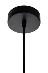 Orsina Black Iron Cage Pendant Light, Geometric Wire Frame Ceiling Lamp, Decorative Light With Wooden Bulb Mount - thumbnail 5