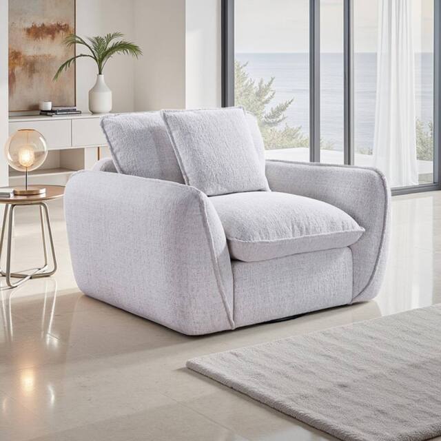 Furnishings For Less UK Berti Fabric Armchair Beige Single Seater - image 1