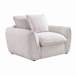 Furnishings For Less UK Berti Fabric Armchair Beige Single Seater - thumbnail 2