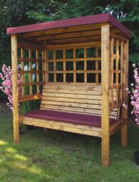 Charles Taylor Trading Bramham Three Seater Arbour Burgundy in Brown - thumbnail 3