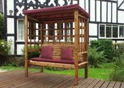 Charles Taylor Trading Bramham Three Seater Arbour Burgundy in Brown - thumbnail 1