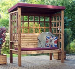 Charles Taylor Trading Bramham Three Seater Arbour Burgundy in Brown - thumbnail 2