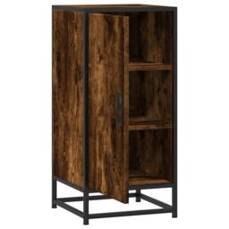 Berkfield Home Sideboard Smoked Oak 35.5x35x76 cm Engineered Wood & Metal in Brown - thumbnail 7