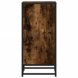 Berkfield Home Sideboard Smoked Oak 35.5x35x76 cm Engineered Wood & Metal in Brown - thumbnail 4