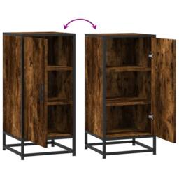 Berkfield Home Sideboard Smoked Oak 35.5x35x76 cm Engineered Wood & Metal in Brown - thumbnail 8
