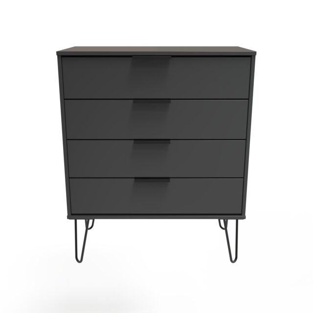 Ready Assembled 2 U Fuji 4 Drawer Chest (Ready Assembled) in Dark Grey - image 1